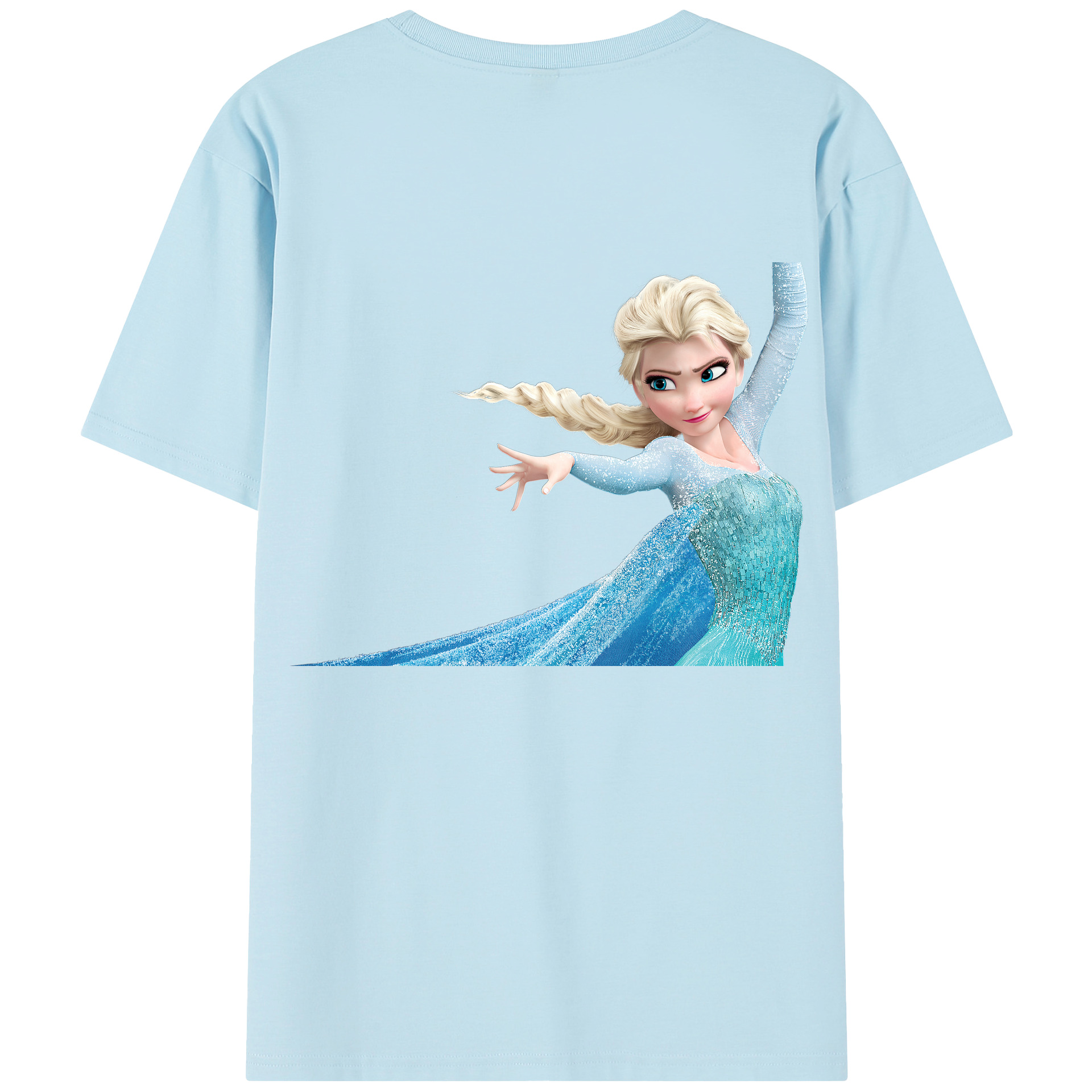 （画像用） アナと雪の女王 アンナ エルサ Frozen Anna Elsa 綿100％半袖Tシャツ（背面プリント）